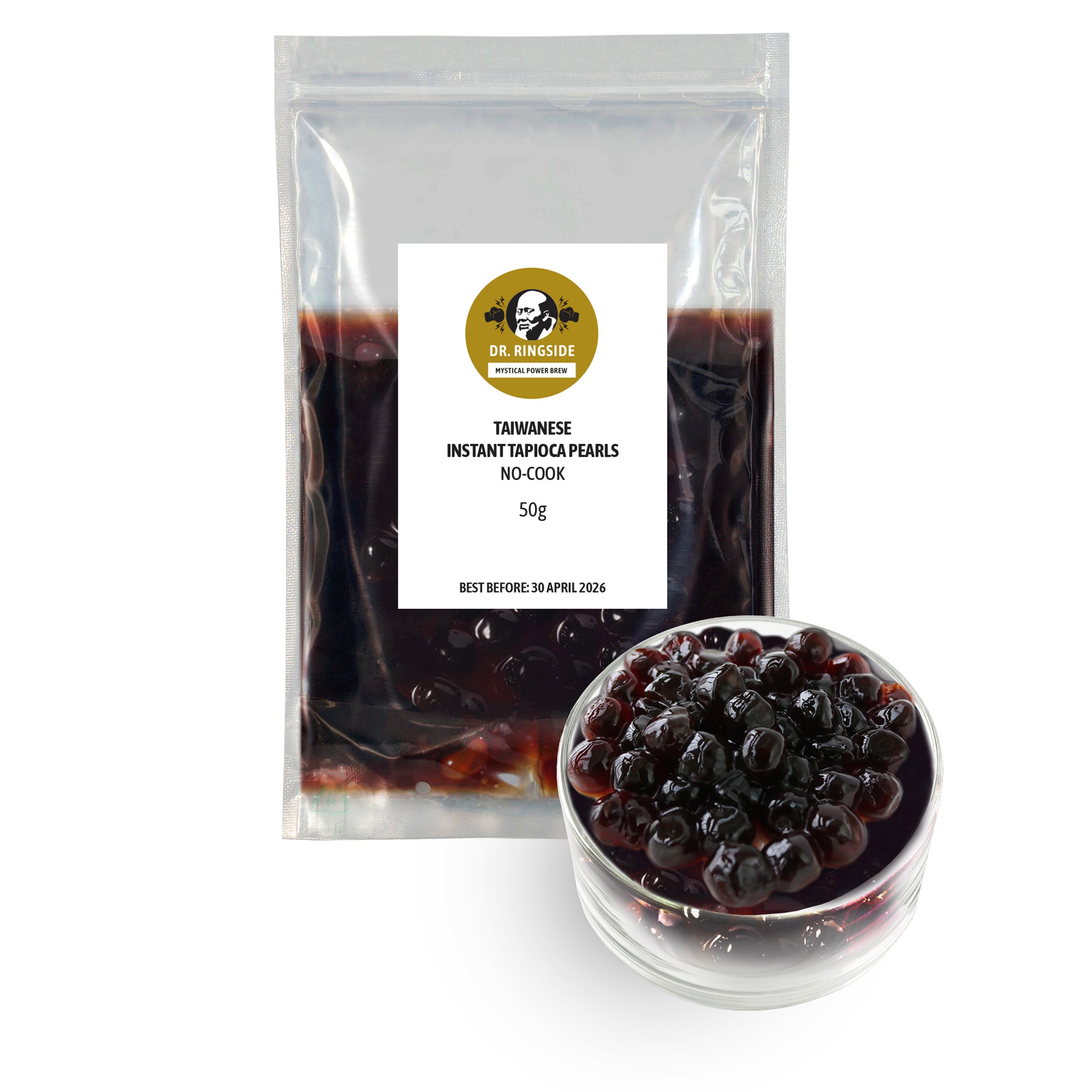 Instant COLD WATER Milk Tea and Tapioca Pearls 500ml Combo Cup (2-Pack - 250g)
