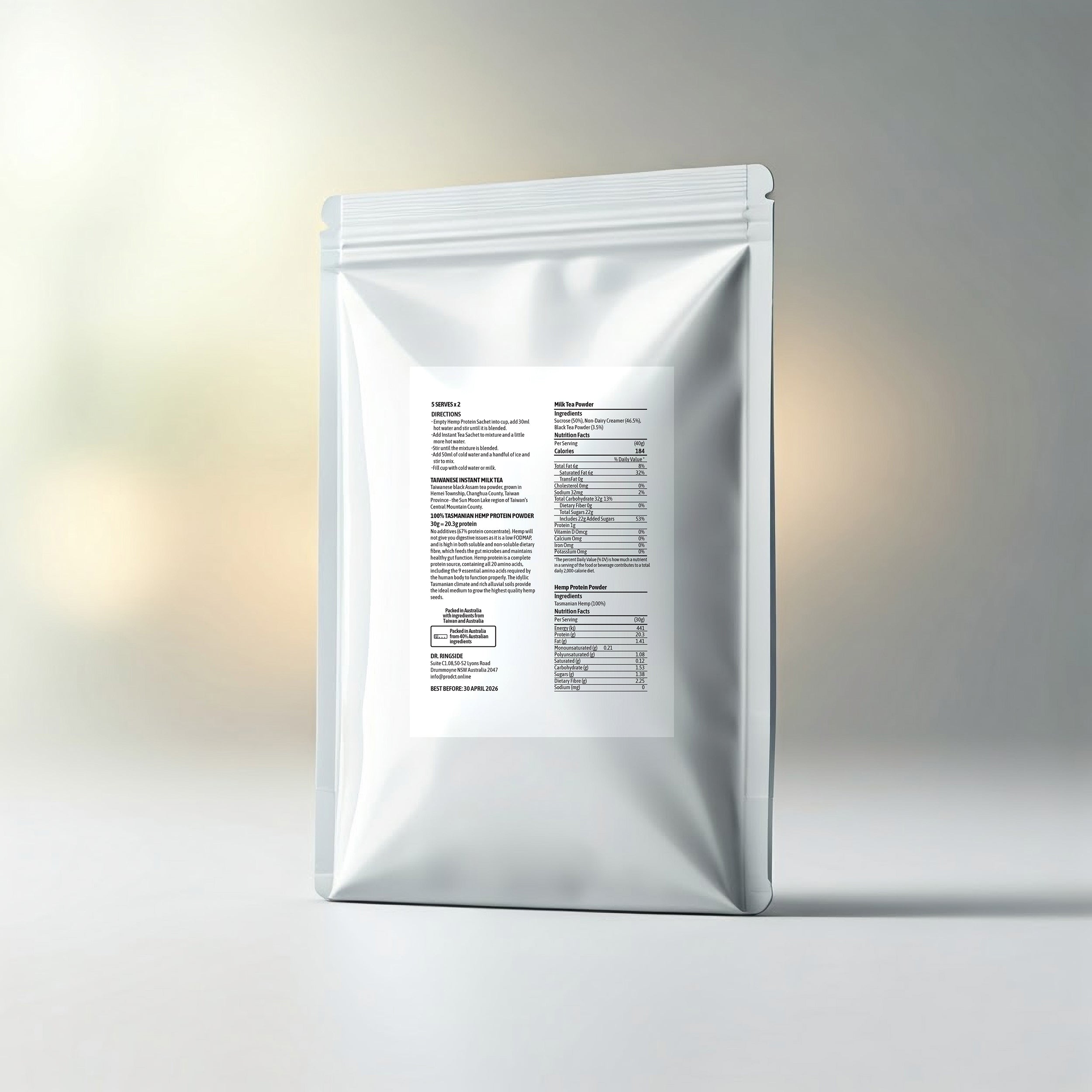 Instant Milk Tea and Hemp Protein (5-Pack - 375g)