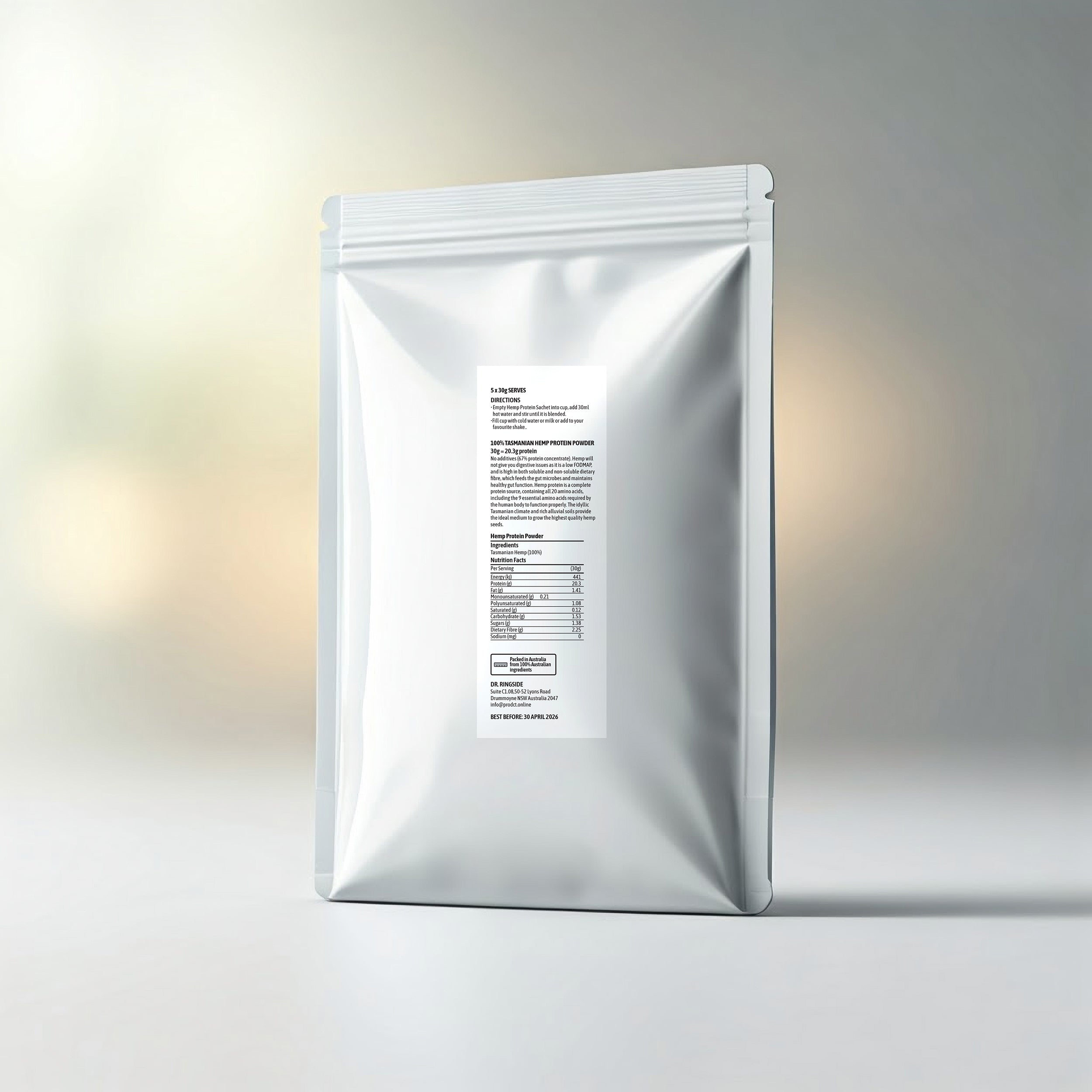 100% Tasmanian Hemp Protein (5-Pack - 155g)
