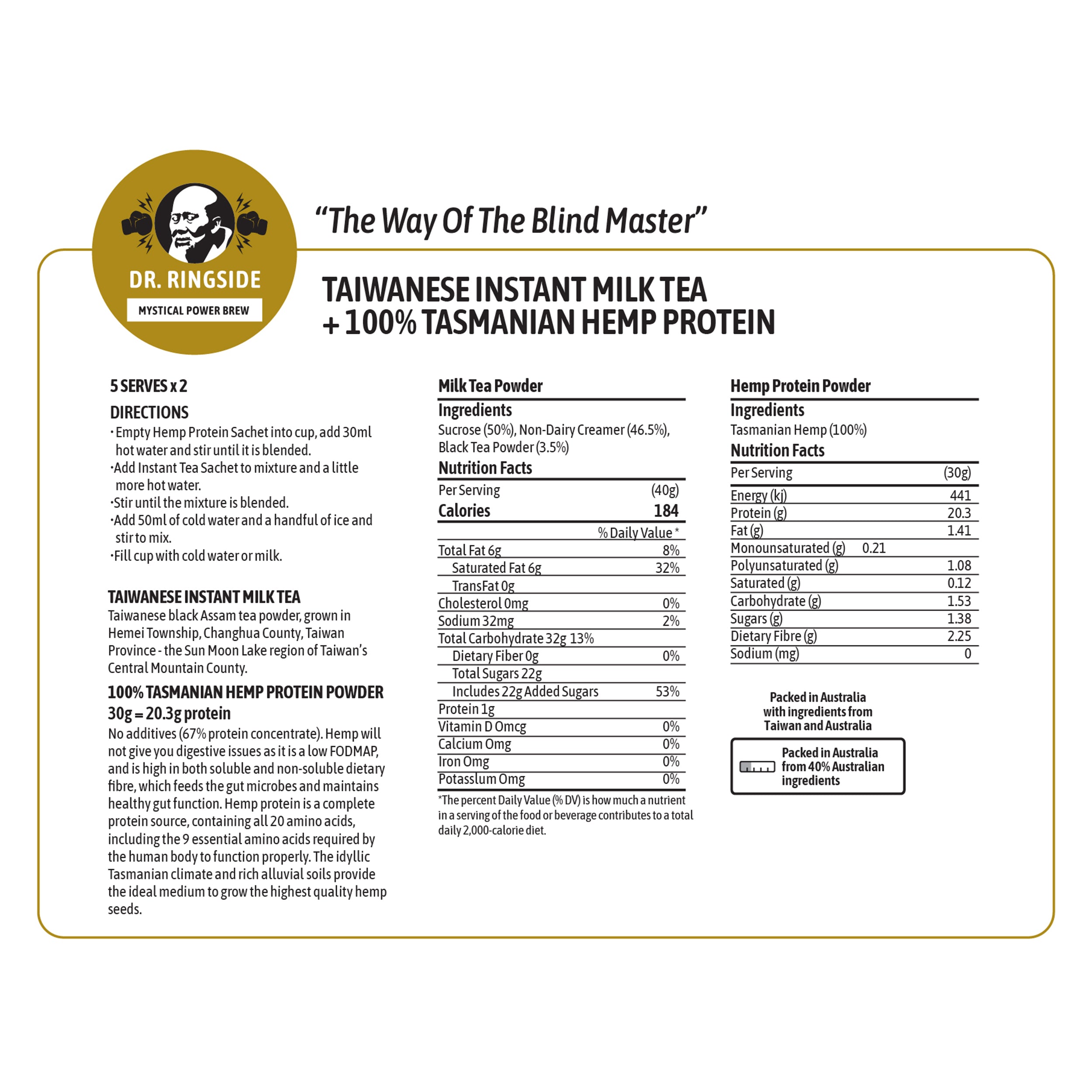 Instant Milk Tea and Hemp Protein (5-Pack - 375g)