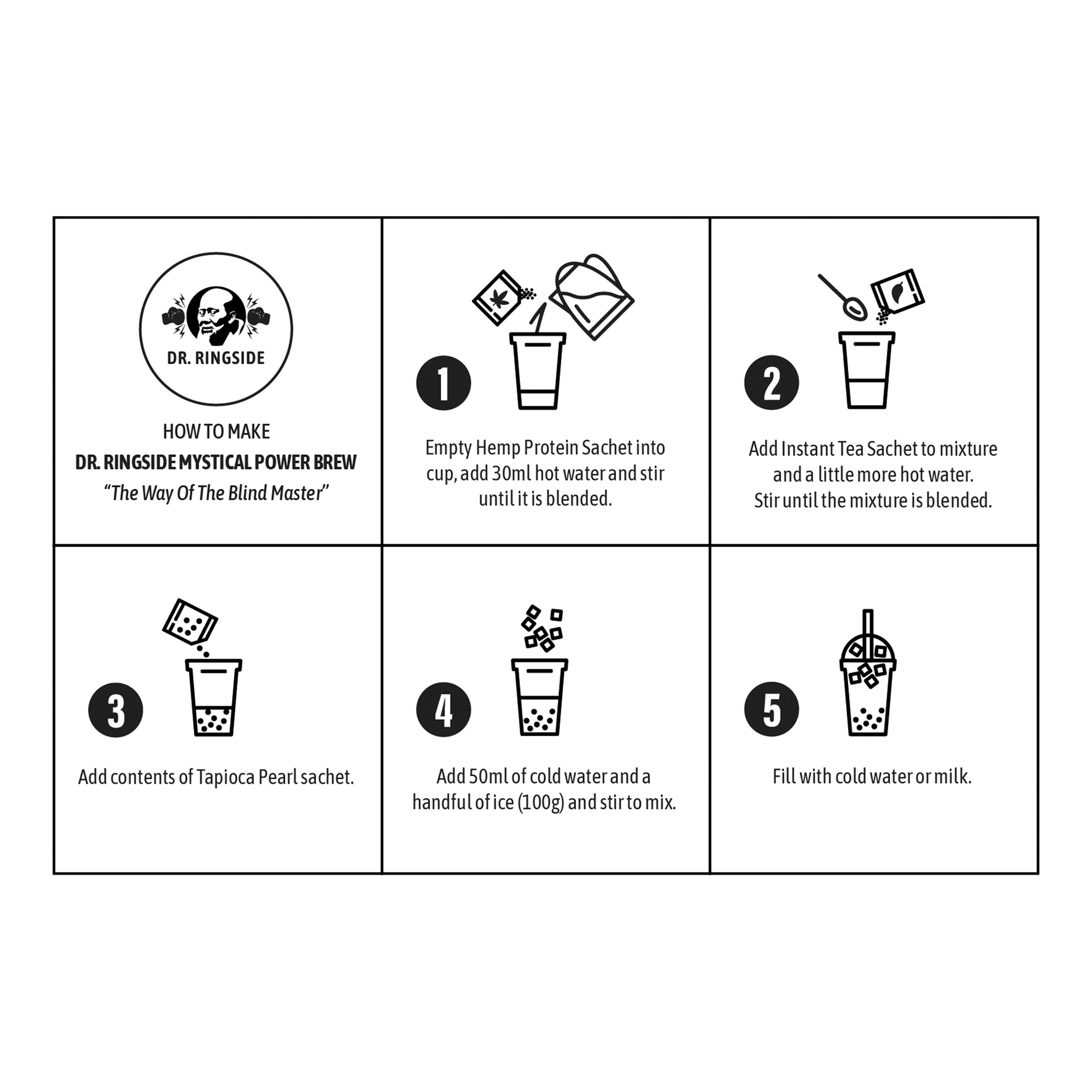 Instant Cold Water Pearl Milk Tea with Hemp Protein 500ml Combo Cup (2-Pack - 310g)